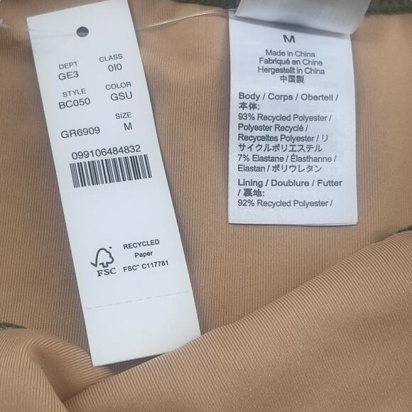 J Crew Textured Cheeky Bikini Bottom Army Green Curved Waist Size Med BC050 New - Picture 4 of 5